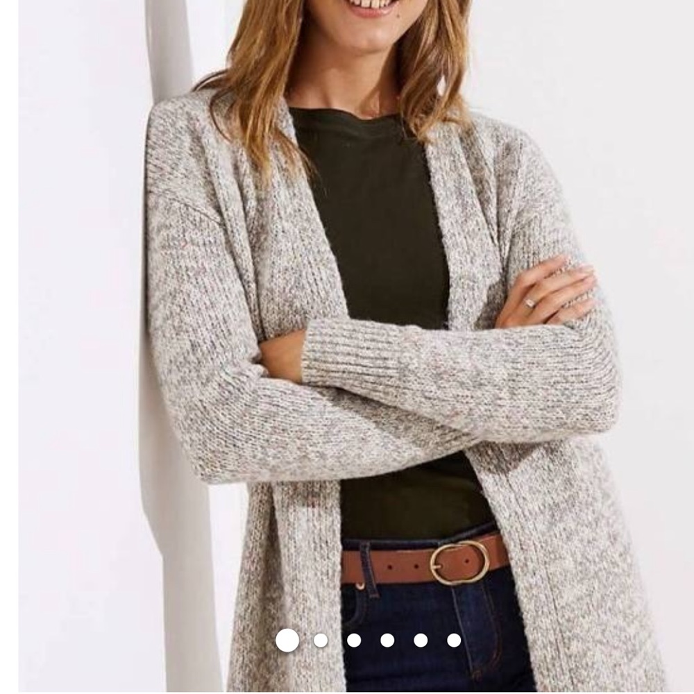 Loft marled open front sweater